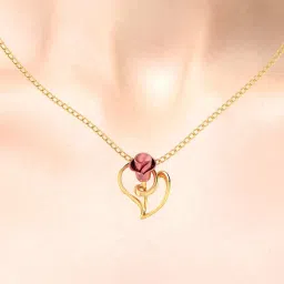 p.c. chandra jewellers Women's & Girl's 14kt (585) Yellow Gold With A Rose On A Leaf Design Pendant (without Chain) - 0.6 Grams image 4