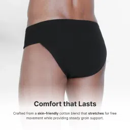 cult Gym Supporter for Men Sports Underwear for Men for Workout in Gym Stretchable Cotton, Quick Dry, Moisture Wicking Supporter for Cricket, Gym, Running Black image 3