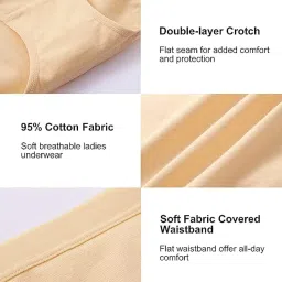 Organic Bamboo Fabric Mid Waist Panty Pack of Multipack Pack of 4 image 4