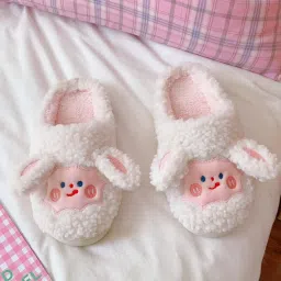 snappsy Fashion Animal Slippers House Soft Comfy Winter Warm Plush white 40 to 41 image 3