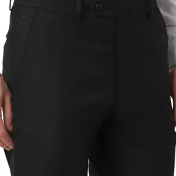 peter england Men Mid Rise Slim Fit Premium Flat Front Trouser image 4
