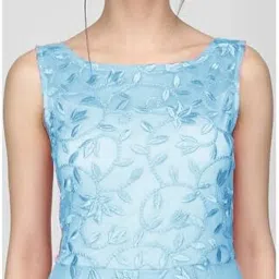 patlani Women's Net Fit and Flare Maxi Dress image 3