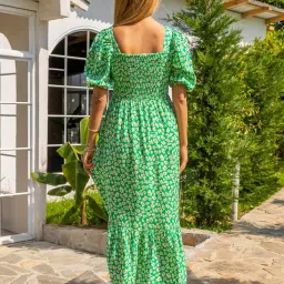 sheetal associates Women's Casual Flower Print Puff Sleeves Maxi Dress - Pack of 1 image 3