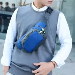 Mithras Polyester Waist Bag for Men,Women/Fanny Pack for Hiking Travel Camping Running Sports Outdoors/Money Belt (Sky Blue) image 2