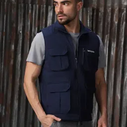 high star clothing High Star Men Polyester Printed Regular fit Collar Sleeveless Jackets 99 image 3