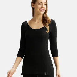 jockey 2511 Women's Soft Touch Microfiber Elastane Stretch Three Quarter Sleeve Thermal Top with Stay Warm Technology image 4