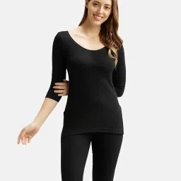 jockey 2503 Women's Super Combed Cotton Rich Three Quarter Sleeve Thermal Top with Stay Warm Technology image 5