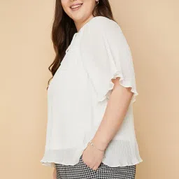 max Women's Polyester Regular Fit Accordion Pleated Tie-Up Top image 5