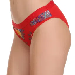 selfcare Women's Cotton Blend Printed Net Self Design Bikini Panties Set (Pack of 3) image 3