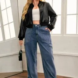 perfect productions Crop Jacket,Classic Leather Jacket,Ladies' Slim Fit Leather Jacket,Women's Genuine Leather Jacket,Crop Leather Jacket with Pockets, Crop Leather Jacket For Women,Jacket03. image 2