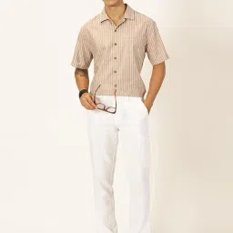 thomas scott Men's | Solid | Light Weight | Breathable Fabric | Elasticated Waist | Mid Rise | Straight Fit | Cotton Linen | Button Clouser | Chino Trouser | Pants image 5