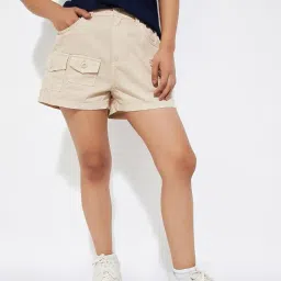 max URB_N Women Solid Cargo Shorts image 2