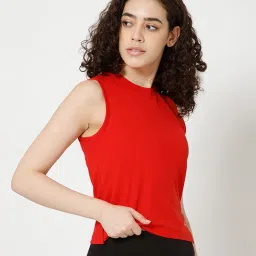 basicplz Women’s Tank Top Sleeveless Relaxed Fit Fabric Polyester Top with Round Neck for Summer, Sports, Workout, Yoga & Casual Wear I Machine Washable image 2