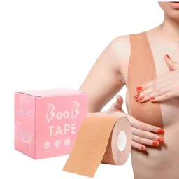 drumstone (𝟏𝟔 𝐘𝐄𝐀𝐑 𝐖𝐀𝐑𝐑𝐀𝐍𝐓𝐘 Body Tape – Adhesive Support Tape for Chest, Breast Lift, Backless & Strapless Outfits Strong Hold & Comfortable Fit Perfect for Dresses Parties Nude image 5