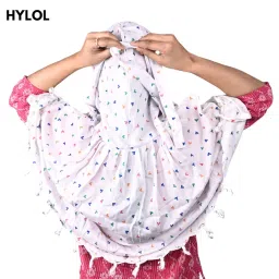 hylol Pure Cotton Innovative Stylish Printed Pattern Fancy Scarf With Sun Protection Cover Face Cotton Mask for Women's and Girls image 1