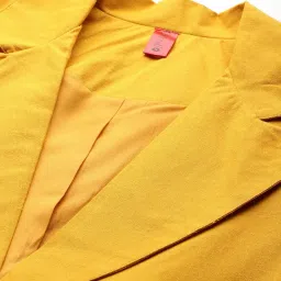 cottinfab Women Mustard Yellow Solid Single-Breasted Long Sleeves Casual Blazer image 1
