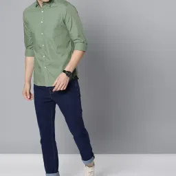 dennis lingo Men's Solid Dusty Green Casual Shirt (C301_Dusty Green_L) image 4