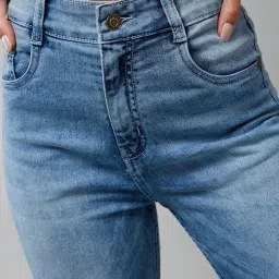 dolce crudo Women's Light Blue Slim Fit High Rise Regular Length Denim Stretchable Jeans image 4