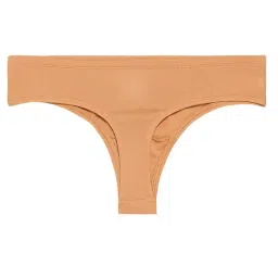 clovia Women's Cotton Low Waist Thong in Beige image 4