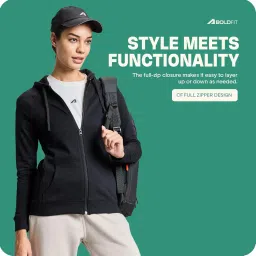 boldfit Cotton Blend Hoodie for Women Winter Wear for Women Stylish Winter Jacket for Women Stylish Sweater for Women Winter Wear Sweatshirts for Women Stylish Thermal Zipper Winter Tops image 5