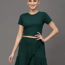 klook Two Piece Dress Coord Set for Women Western - Plain+Ruffle image 1