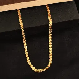 fashion frill Men's Jewellery Gold Chain For Men Golden Necklace Chain For Men Boys Heart Design Chain For Men Stylish Men Jewellery Gold Chain For Men Boys Anniverysary Gift For Husband image 1