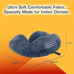 atevon Premium Adjustable 360 Degree Support Neck Pillow for Airplane Travel - Grey Neck Support Pillow for Ultimate Comfort image 5