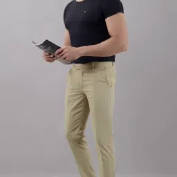 villain Solid Mid-Rise Stretchable Men's Formal Trousers image 4