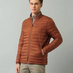 arrow sports Mens Red Solid Long Sleeve Polyester Classic Jacket image 3
