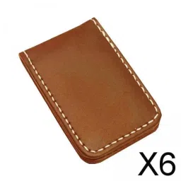 ujeavette 6xMagnetic Money Clip Dollar Cash Clamp Card Holder Wallet Brown_60x41x8mm image 2