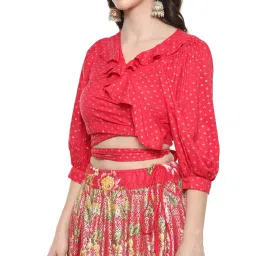 biba Women Rayon Printed Readymade Lehenga Set image 4