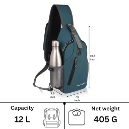 Glamex Crossbody Sling Backpack Sling Bag Travel Hiking Chest Bag Daypack, Compact Design for Daily Use & Outdoor Activities (teal blue) image 3