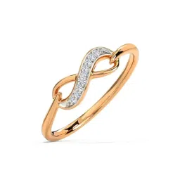 caratlane 18 KT Rose Gold Infinity For Life Diamond Ring for Women image 3