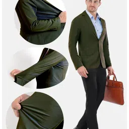 saintx Men's Premium Formal Blazer | Unlined Jacket | Slim Fit | 360° Power Stretch Fabric | Lightweight & Breathable | Wrinkle Resistant Comfort | Business Attire | All Seasons Wear image 4