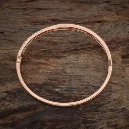 kushal's Fashion Jewellery White Rose Gold Polished Zircon Kada With Locking System |Best For Gifting, Bride, Bridemaids & Special Occasion | Zircon Kada For Women - 441074 image 2