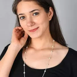 IMMIJWELL Face Mask Chain Lanyard Eyeglass Glasses Chains, Mask Chain Necklace Holder lanyard Unisex Mask Strap Eyeglass Chains Pearl Beaded Reading Eyeglass Holder Adjustable (Silver 70 CM) image 3