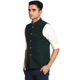 turtle Men Poly Viscose Solid Party Nehru Jacket image 2