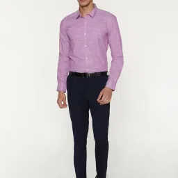 peter england Men's Slim Fit Full Sleeve 100% Cotton Slub Casual Everyday Shirt image 5