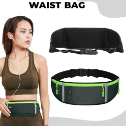 Kraptick Running Waist Belt with 3 Pockets | Adjustable, Waterproof & Sweatproof Jogging Belt | Sports Waist Pouch for Phone, Keys & Money | Lightweight Fitness Belt for Running, Gym, (Grey) image 1