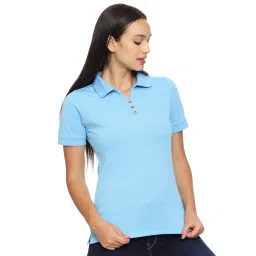 roarers | Women | Polo Neck | Sky Blue | Pique Cotton | Tshirt image 2