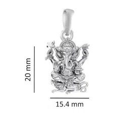 akshat sapphire Sterling Silver (92.5% purity) God Ganesh Pendant for Men & Women Pure Silver Lord Ganapathy Locket for Good Health & Wealth image 3