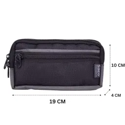 Saco Horizontal Nylon Dual Phone Holster Cellphone Belt Case Holder Mens Belt Pouch | Tactical Cell Phone Holster with Belt Loop, Multi Tool Phone Case | Fits Two 7 Inch Mobiles image 1