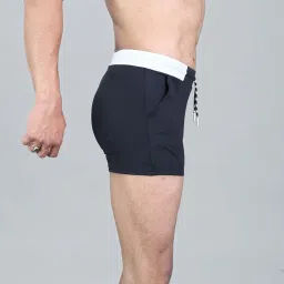 keepfit Men Black Swimming Trunks with Contrast Waistband.Black image 3