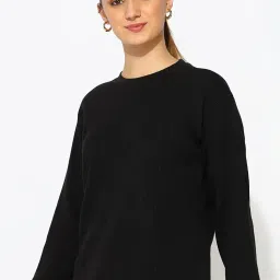 alan jones clothing Women's Waffle Crew Neck Long Sleeve Relaxed Fit T-Shirt image 1