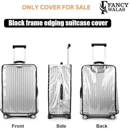 fancy walas 24 Inch Set of 1 Trolley Bag Cover/Suitcase Bag Cover/Waterproof Dustproof Luggage Cover/Zippered Clear PVC Suitcase Covers Protectors (24 Inch Set of 1) image 1