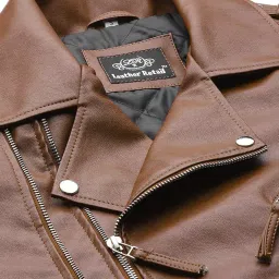 leather retail Mens Solid Biker Jacket image 4