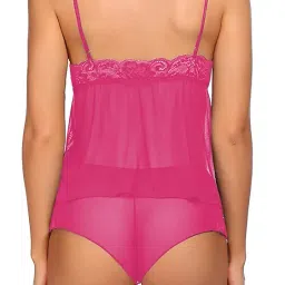 xs and os Women's Lace Net Floral Above The Knee Babydoll image 2