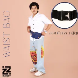 zuzufy ZUZUFY™(Zuzoom) Waist Bag for Men Women | Crossbody Bag | Chest Bag | Fanny Bag for Travel, Hiking, Running | Strong Stitching & Sturdy Zippers, Adjustable Strap (Navy Blue) image 5