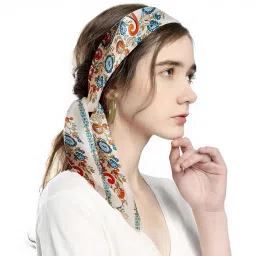 coolshef Silk Satin Square Scarf for Women 70x70cm – Stylish Print Head Neck Scarf Bandana Neckerchief, Soft Lightweight Hair Accessory for Daily or Office image 5