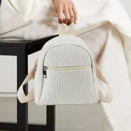 palay Small Backpack Corduroy Mini Backpacks for Women and Girls Portable Ladies Bag with Adjustable Strap for Walking, Shopping, Travel, Dating image 2